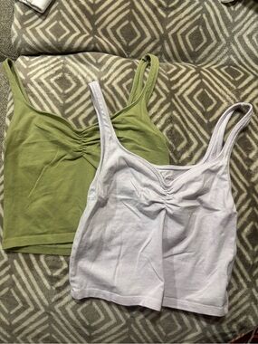 American Eagle Outfitters 2 Ruched Crop Tank